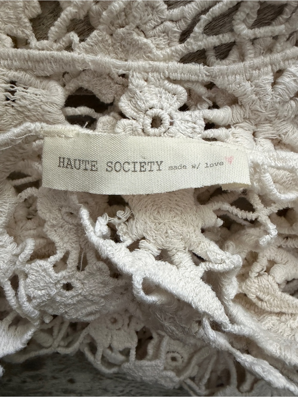 Haute Society Cream Crochet Fringe Camisole - Picture 4 of 4